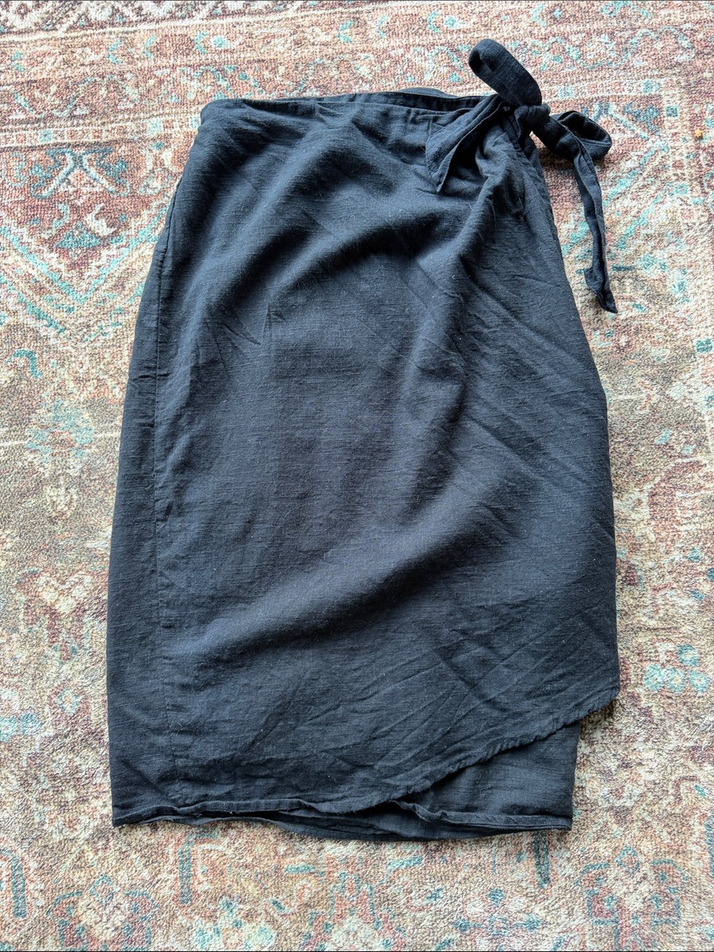 ABLE Black Wrap Midi Skirt
